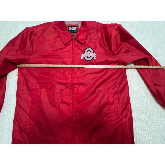 Ohio State Buckeyes Jacket XL Red OSU Zip Carl Banks Windbreaker Vintage Style - Picture 8 of 11